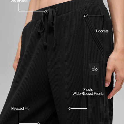 alo Women's Muse Wide Leg Pant Black