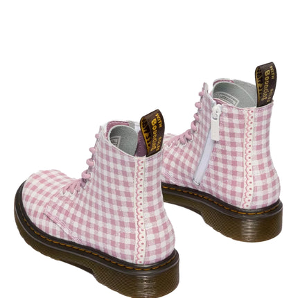 Dr. Martens Girl Junior 1460 Gingham Leather Boots Athena Gingham Print