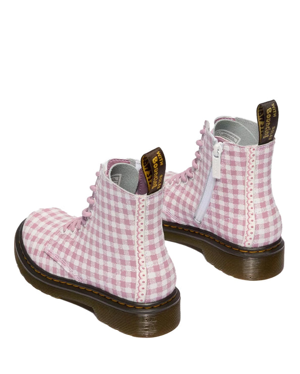 Dr. Martens Girl Junior 1460 Gingham Leather Boots Athena Gingham Print