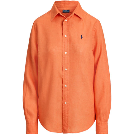 Polo Ralph Lauren Women's Classic Fit Linen Shirt True Orange