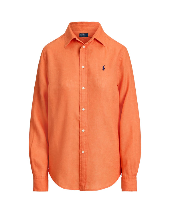 Polo Ralph Lauren Women's Classic Fit Linen Shirt True Orange