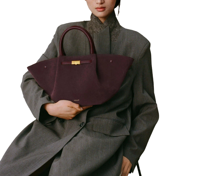 DeMellier London Women's The Midi New York Burgundy Suede & Burgundy Smooth