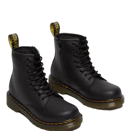 Dr. Martens Unisex Junior 1460 Softy T Leather Lace Up Boots Black - Softy T