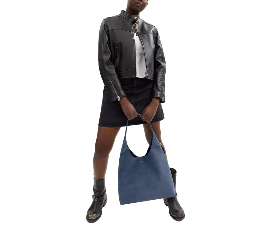 Coach Women's Brooklyn Shoulder Bag 39 Suede/Brass/Light Denim