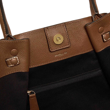 DeMellier London Women's The New York Tan Small Grain Ecru Stitching