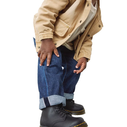 Dr. Martens Unisex Toddler 1460 Softy T Leather Lace Up Boots Black - Softy T