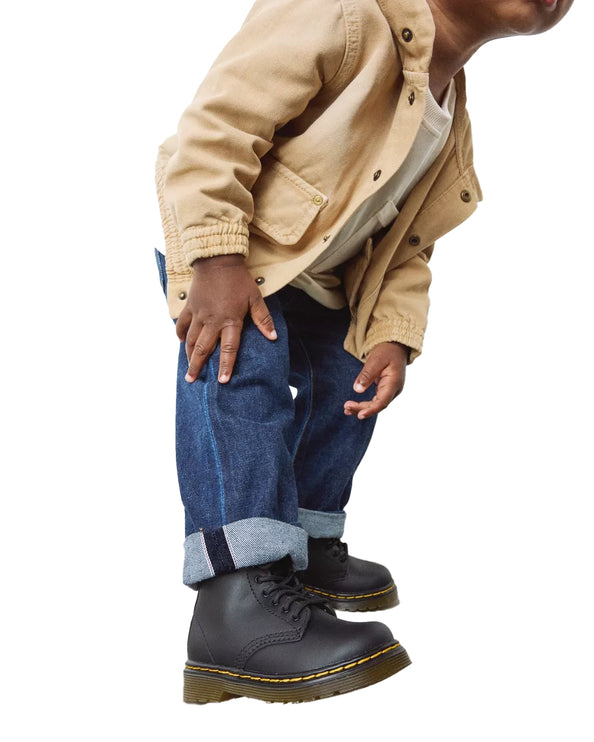 Dr. Martens Unisex Toddler 1460 Softy T Leather Lace Up Boots Black - Softy T