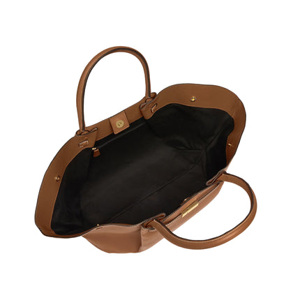 DeMellier London Women's The New York Tan Small Grain Ecru Stitching