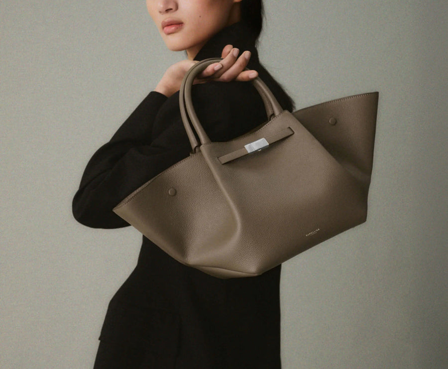 DeMellier London Women's The Midi New York Dark Taupe Small Grain