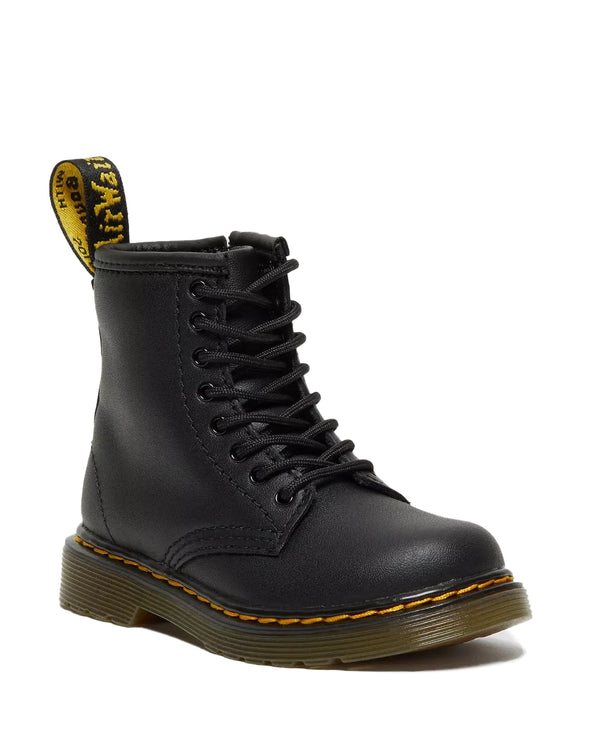 Dr. Martens Unisex Toddler 1460 Softy T Leather Lace Up Boots Black - Softy T