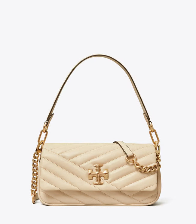 Tory Burch Women's Small Kira Chevron Flap Shoulder Bag New Cream