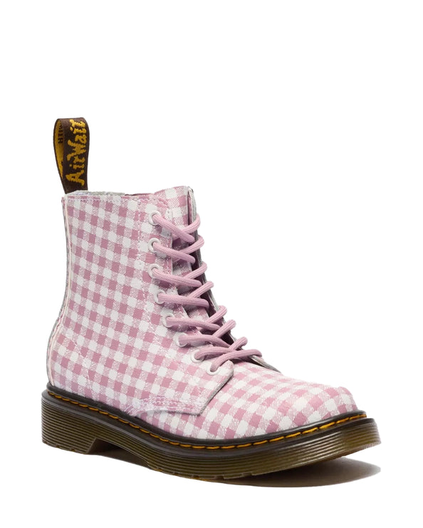 Dr. Martens Girl Junior 1460 Gingham Leather Boots Athena Gingham Print