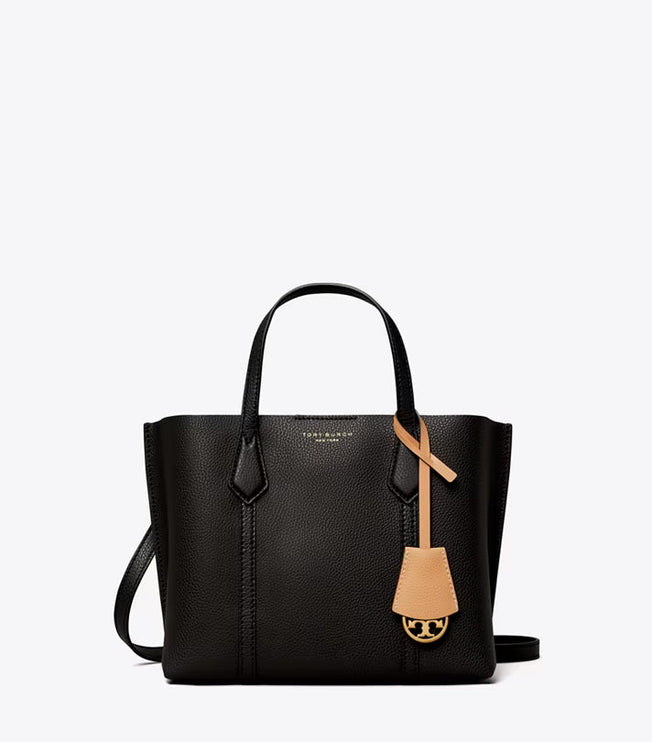 Tory Burch Women's Small Perry Triple-Compartment Tote Black