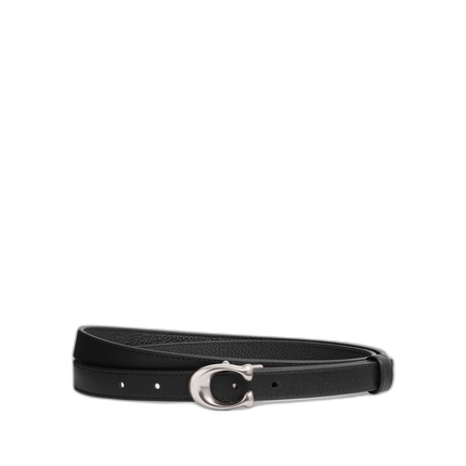 Coach Women's Sculpted Signature Buckle Reversible Belt, 20 Mm Silver/Black
