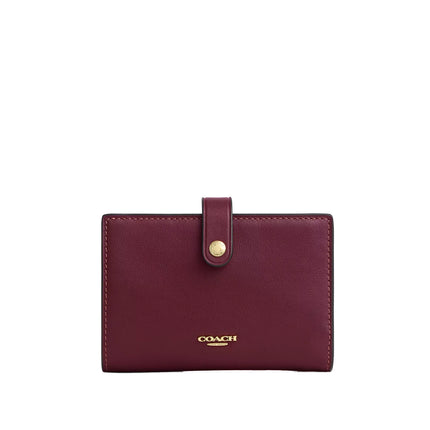 Coach Women's 2-In-1 Wallet Gold/Dark Cherry