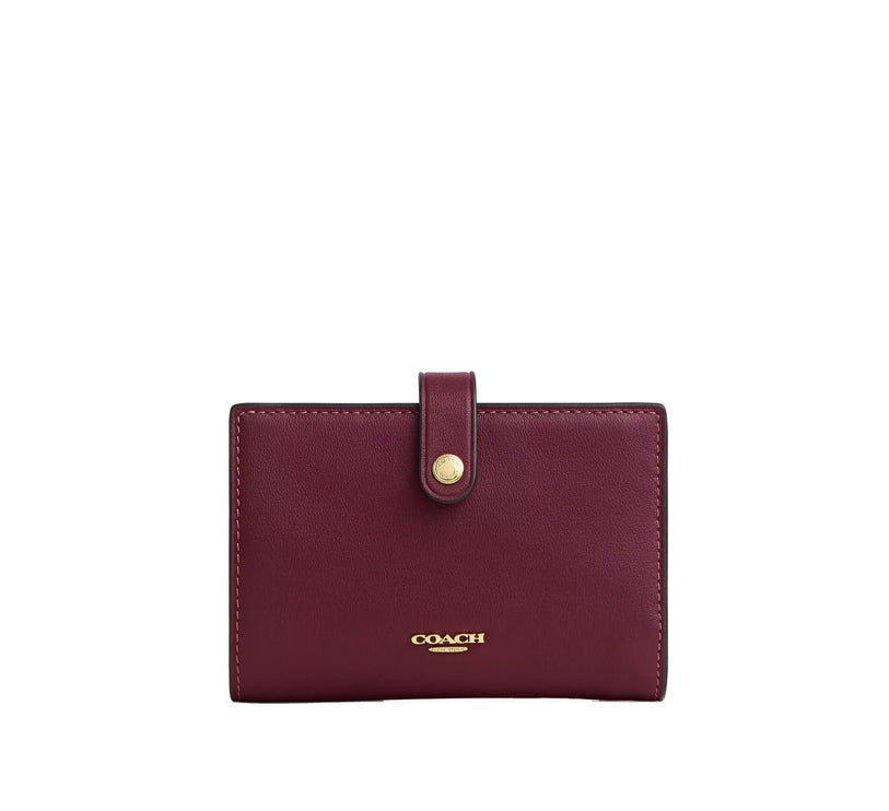 Coach Women's 2-In-1 Wallet Gold/Dark Cherry