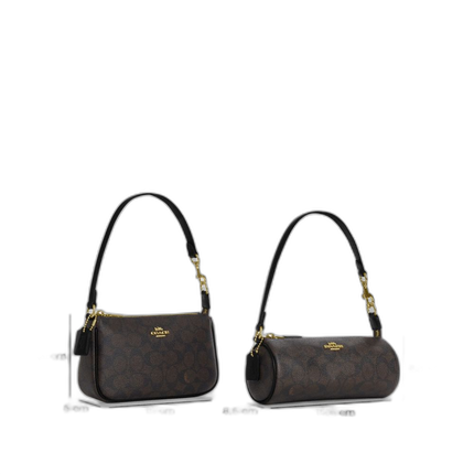 Coach Women's Nolita Barrel Bag In Signature Canvas Gold/Tan/Brown