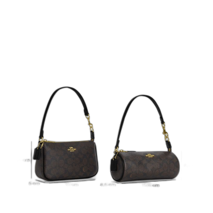 Coach Women's Nolita Barrel Bag In Signature Canvas Gold/Tan/Brown