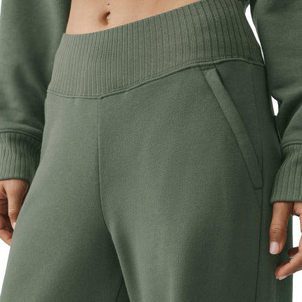 alo Women's Serenity Wide Leg Sweatpant Bamboo Green
