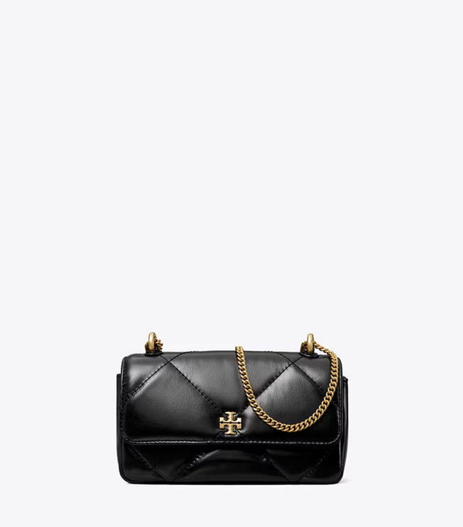 Tory Burch Women's Mini Kira Diamond Quilt Flap Bag Black