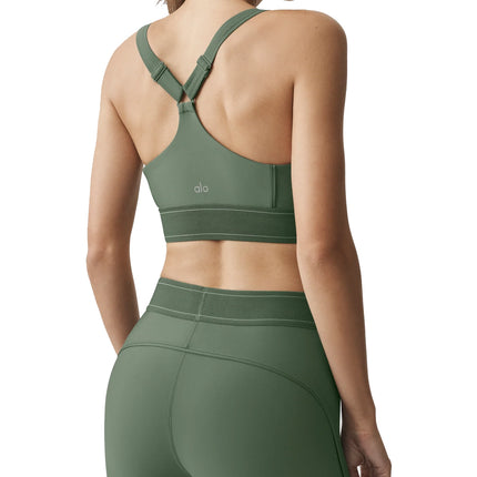 alo Women's Airlift Suit Up Bra Bamboo Green