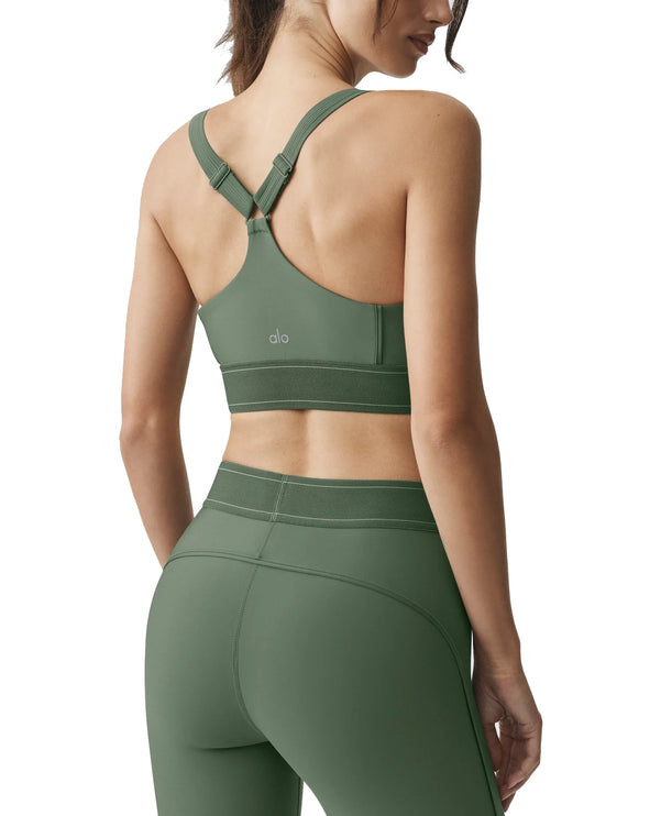 alo Women's Airlift Suit Up Bra Bamboo Green
