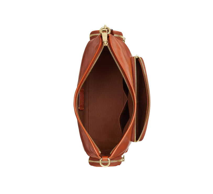 Coach Women's Laurel Shoulder Bag With Pockets Gold/Cinnamon