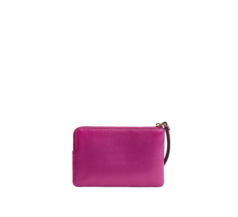 Coach Women's Corner Zip Wristlet Gold/Magenta