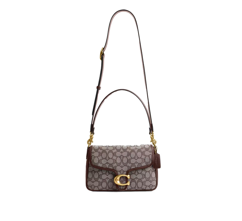 Coach Women's Soft Tabby Shoulder Bag In Signature Jacquard Brass/Oak Maple