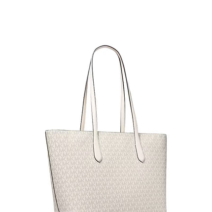 Michael Kors Women's Arden Large Signature Logo Tote Bag Light Cream Multi