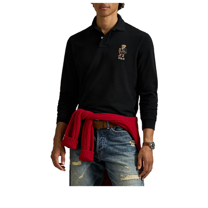 Polo Ralph Lauren Men's Classic Fit Polo Bear Mesh Polo Shirt Polo Black