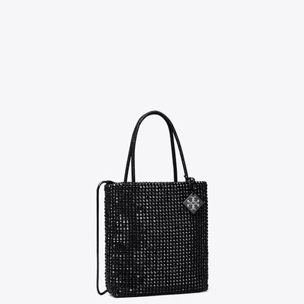 Tory Burch Women's Night Owl Crystal-Embellished Mini Tote Black