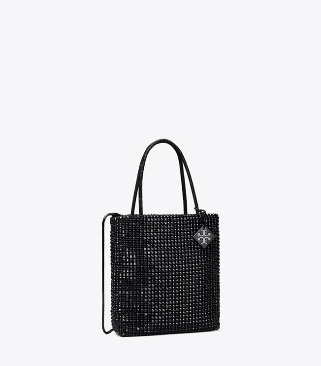 Tory Burch Women's Night Owl Crystal-Embellished Mini Tote Black