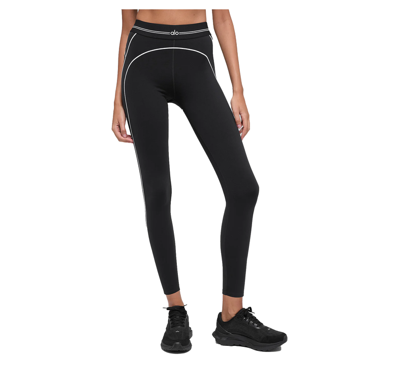 alo Women's Airbrush High-Waist 7/8 Heart Throb Legging Black/White