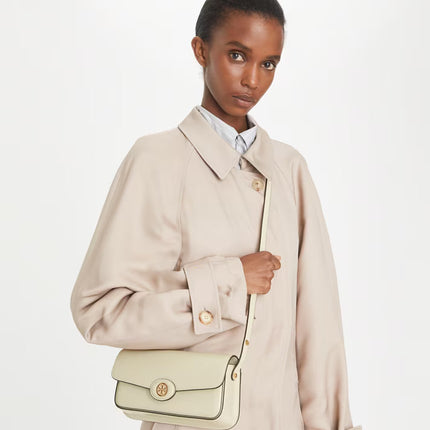 Tory Burch Women's Robinson Spazzolato Rectangular Shoulder Bag SHEA BUTTER