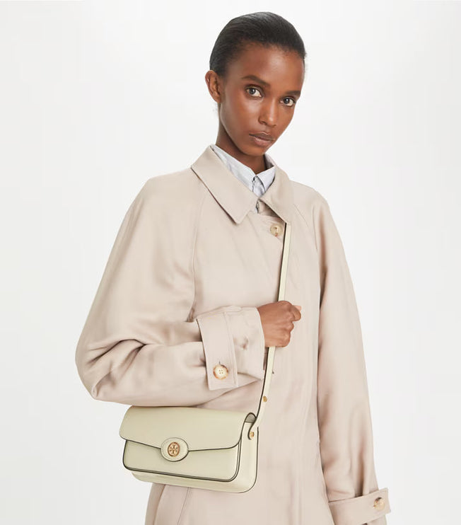 Tory Burch Women's Robinson Spazzolato Rectangular Shoulder Bag SHEA BUTTER