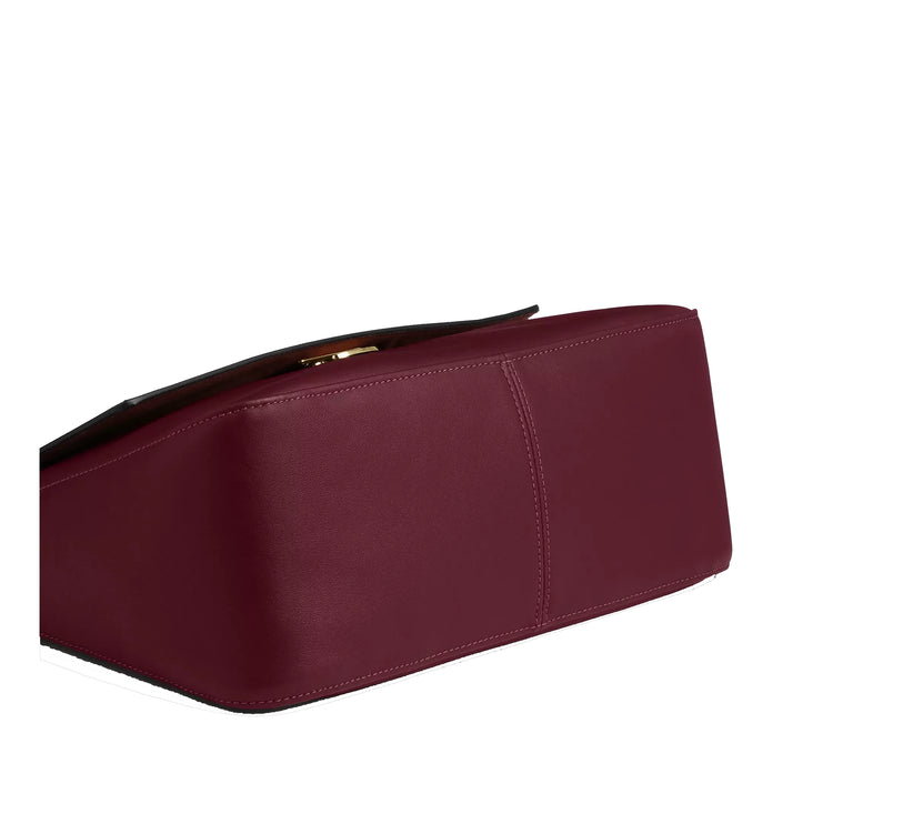 Coach Women's Etta Flap Bag Gold/Dark Cherry