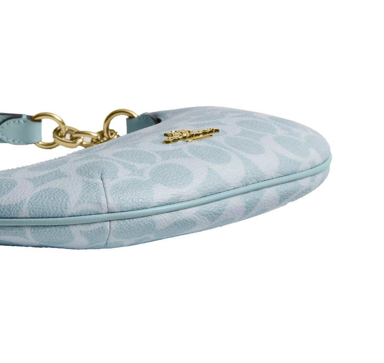 Coach Women's Mini Payton Bag In Signature Canvas Gold/Light Blue