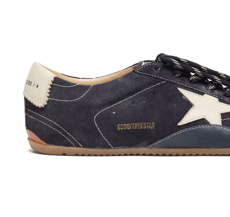 Golden Goose Women's True Star in Dark Blue Suede with White Nappa Leather Star