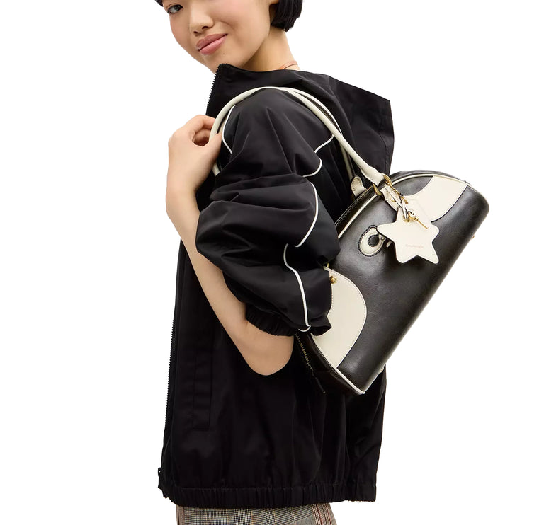 Coach Women's Bowling Shoulder Bag Black & White