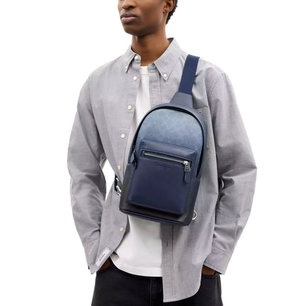 Coach Women's West Pack In Ombre Signature Canvas Silver/Blue