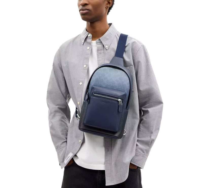 Coach Women's West Pack In Ombre Signature Canvas Silver/Blue