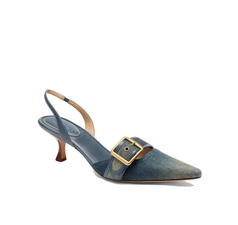 Coach Women's Margot Slingback In Loved Denim Dark Indigo