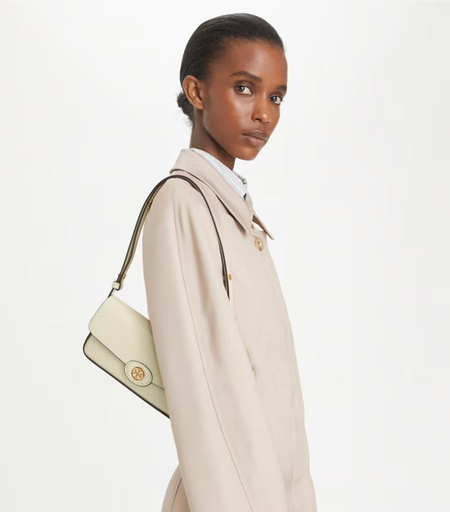 Tory Burch Women's Robinson Spazzolato Rectangular Shoulder Bag SHEA BUTTER