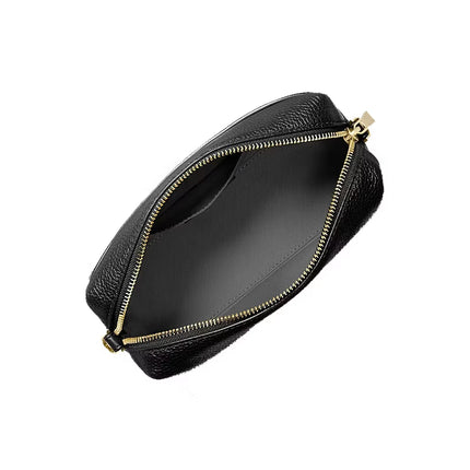 Michael Kors Women's Bryant Small Pebbled Leather Crossbody Bag Black/Gold