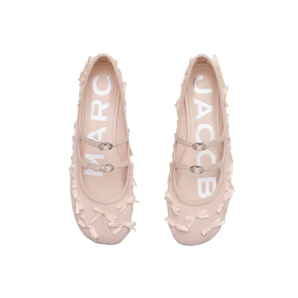 Marc Jacobs Women's The Bow Mesh Kiki Ballerina Beige