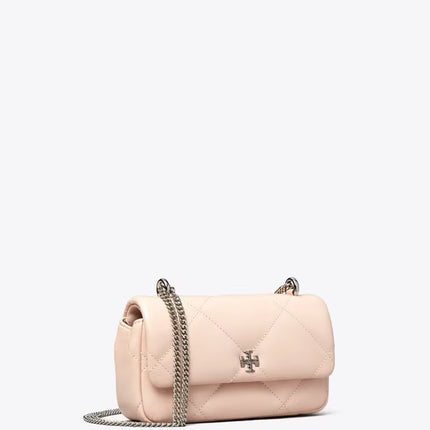 Tory Burch Women's Mini Kira Diamond Quilt Flap Bag Soft Pink