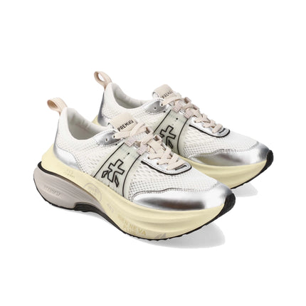 Premiata Women's Hill Sneakers White/Silver 7511