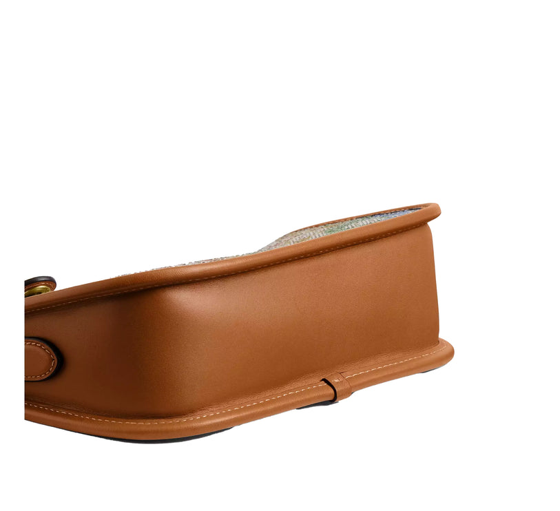 Coach Women's Swinger Bag 20 With Chain In Crystal Signature Jacquard Brass/Rainbow Multi