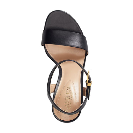Polo Ralph Lauren Women's Gwen Burnished Leather Sandal Black